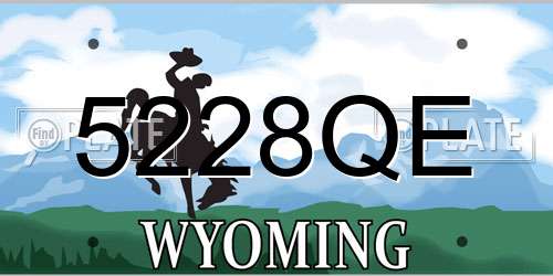 5228QE Wyoming License Plate