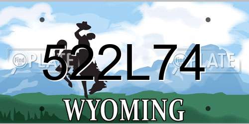 522L74 Wyoming License Plate