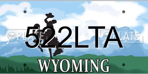 522LTA Wyoming License Plate