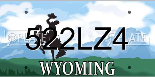 522LZ4 Wyoming License Plate