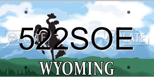 522SOE Wyoming License Plate