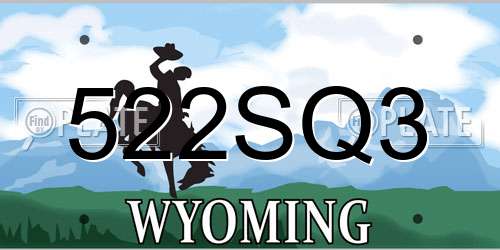522SQ3 Wyoming License Plate