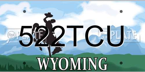 522TCU Wyoming License Plate