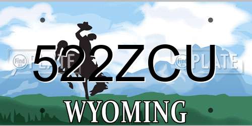 522ZCU Wyoming License Plate