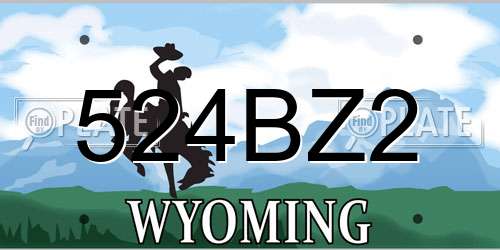 524BZ2 Wyoming License Plate