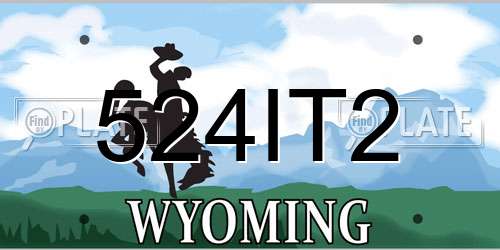 524IT2 Wyoming License Plate
