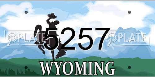5257 Wyoming License Plate