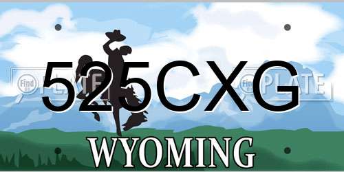 525CXG Wyoming License Plate