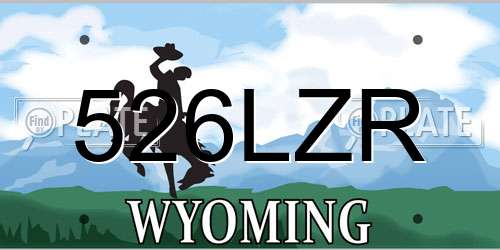 526LZR Wyoming License Plate