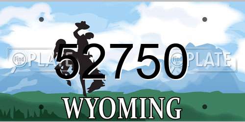 52750 Wyoming License Plate