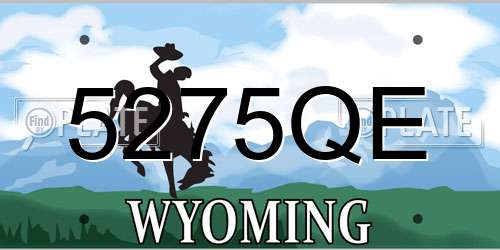 5275QE Wyoming License Plate