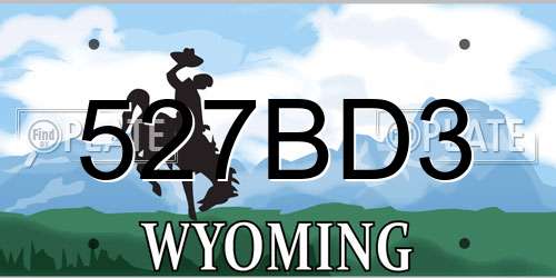 527BD3 Wyoming License Plate