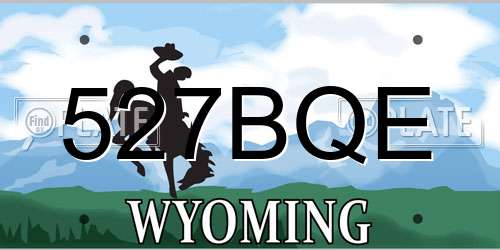 527BQE Wyoming License Plate