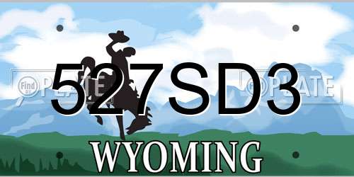 527SD3 Wyoming License Plate