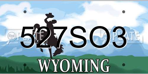 527SO3 Wyoming License Plate