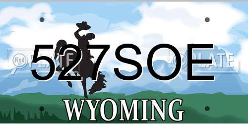 527SOE Wyoming License Plate