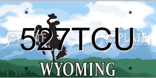 527TCU Wyoming License Plate