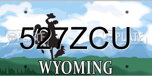 527ZCU Wyoming License Plate