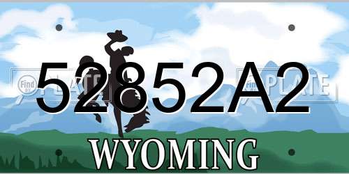 52852A2 Wyoming License Plate