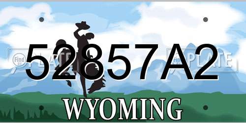 52857A2 Wyoming License Plate