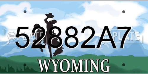 52882A7 Wyoming License Plate