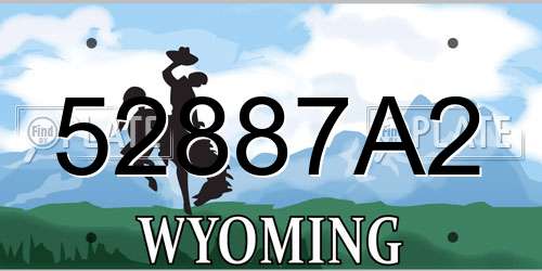 52887A2 Wyoming License Plate