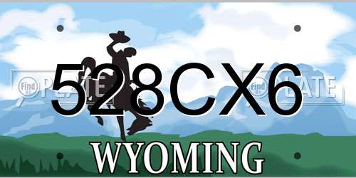 528CX6 Wyoming License Plate
