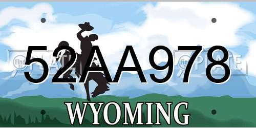 52AA978 Wyoming License Plate