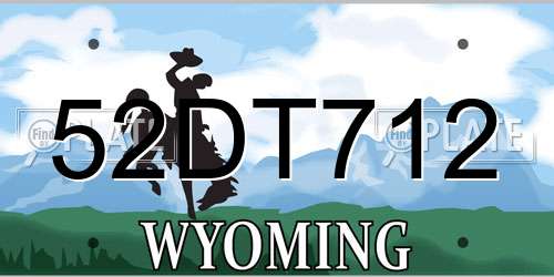 52DT712 Wyoming License Plate