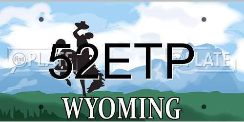 52ETP Wyoming License Plate