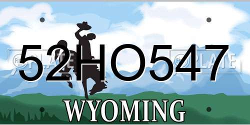 52HO547 Wyoming License Plate