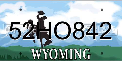 52HO842 Wyoming License Plate