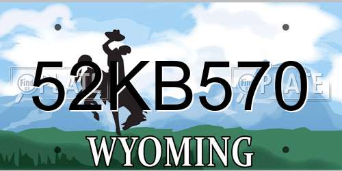 52KB570 Wyoming License Plate