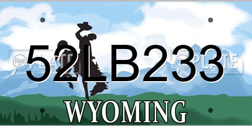 52LB233 Wyoming License Plate