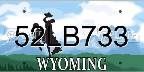 52LB733 Wyoming License Plate