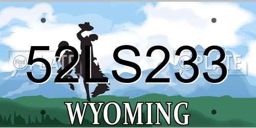 52LS233 Wyoming License Plate