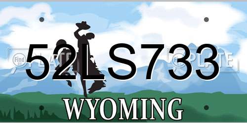 52LS733 Wyoming License Plate