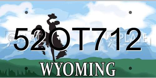 52OT712 Wyoming License Plate
