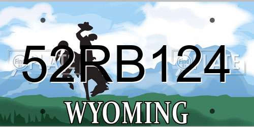 52RB124 Wyoming License Plate