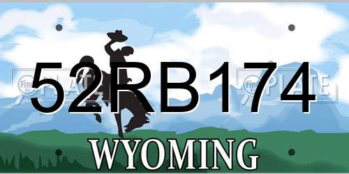 52RB174 Wyoming License Plate