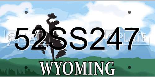 52SS247 Wyoming License Plate