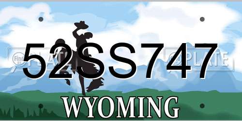 52SS747 Wyoming License Plate