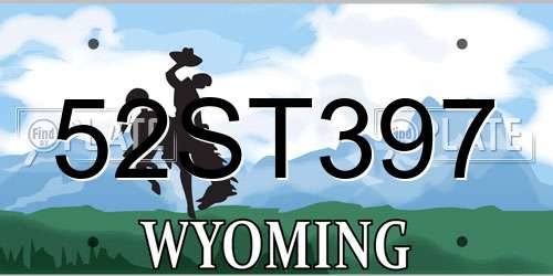 52ST397 Wyoming License Plate
