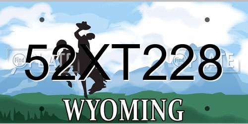 52XT228 Wyoming License Plate