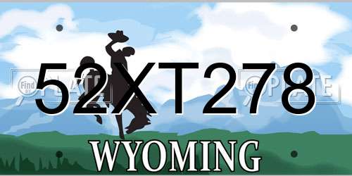 52XT278 Wyoming License Plate