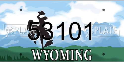 53101 Wyoming License Plate