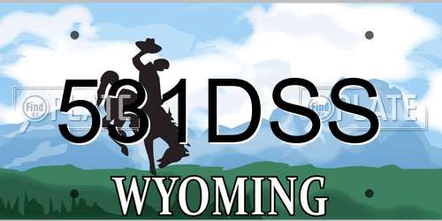 531DSS Wyoming License Plate