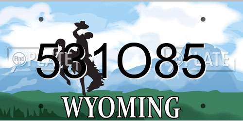531O85 Wyoming License Plate