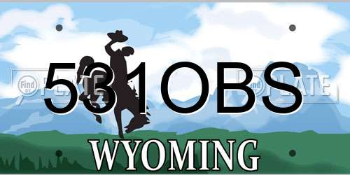 531OBS Wyoming License Plate