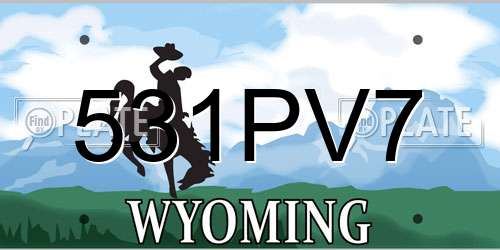 531PV7 Wyoming License Plate